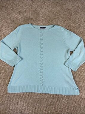 Spring Lightweight Sweater Karen Scott Pastel Blue Preppy Coastal Grandma XL